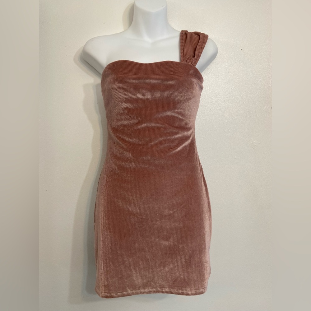 Privacy Please size SMALL one shoulder Rose color dress